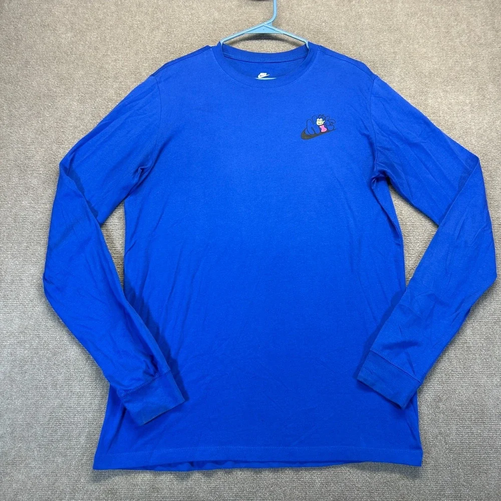 Nike Have A Nike Daze T Shirt Men's M TALL Long Sleeve Psychedelic Royal Blue - Picture 2 of 12